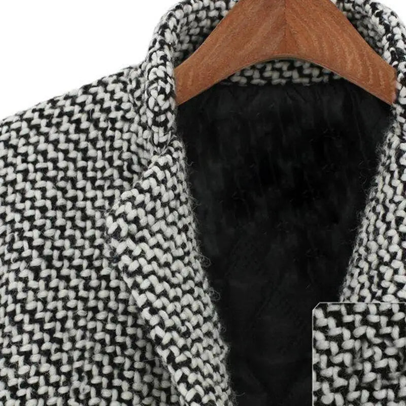Women's Long V-Neck Coat – Single Button Elegant Winter Overcoat