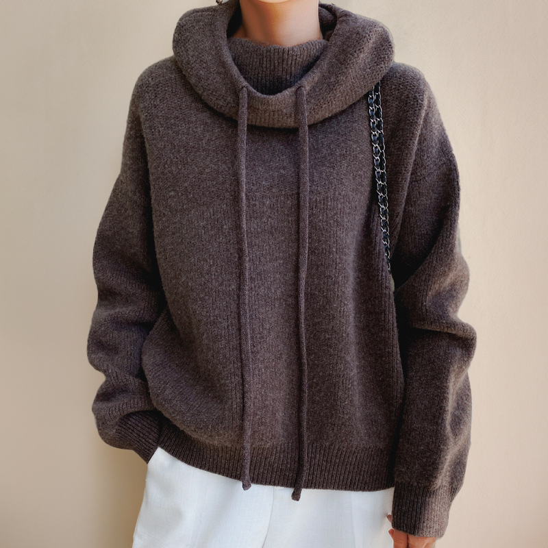 Women's Fine Knit Turtleneck Sweater – Elegant High Neck Pullover