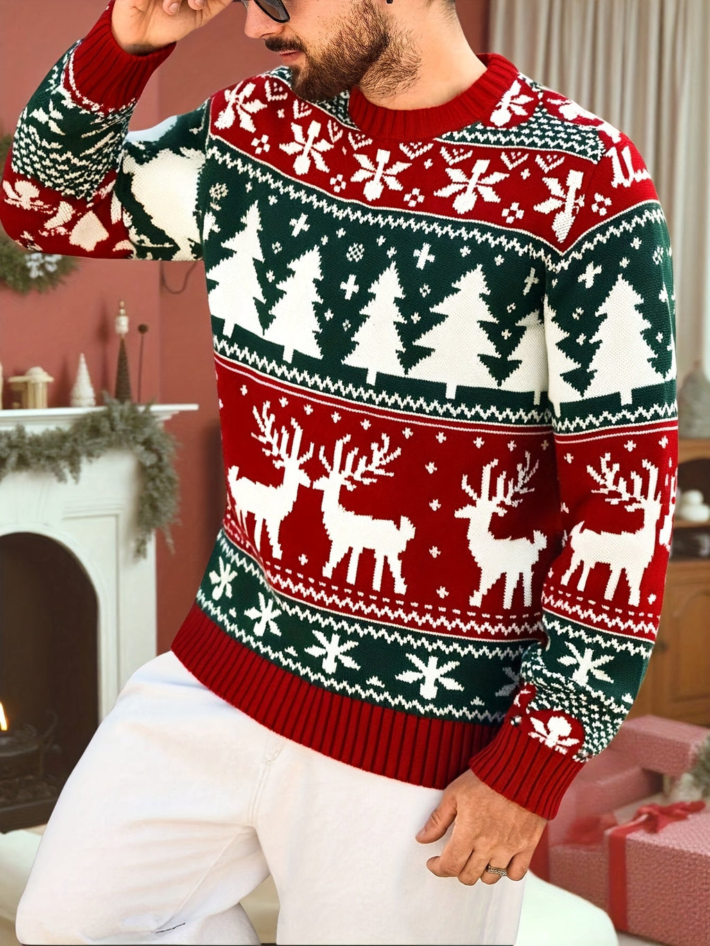 Carter | Unisex Fair Isle Reindeer Christmas Sweater