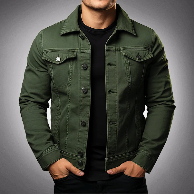 Men's Classic Trucker Jacket – Button Front Denim Jacket with Chest Pockets