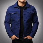 Men's Classic Trucker Jacket – Button Front Denim Jacket with Chest Pockets