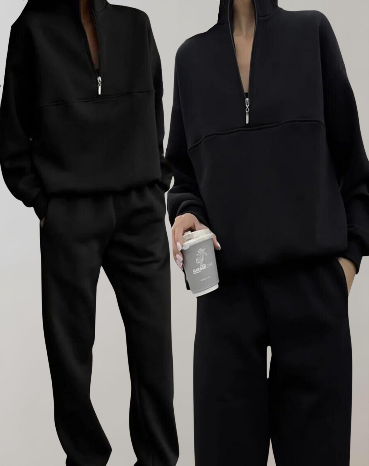 Elise | Women Half Zip Fleece Two Piece Lounge Set