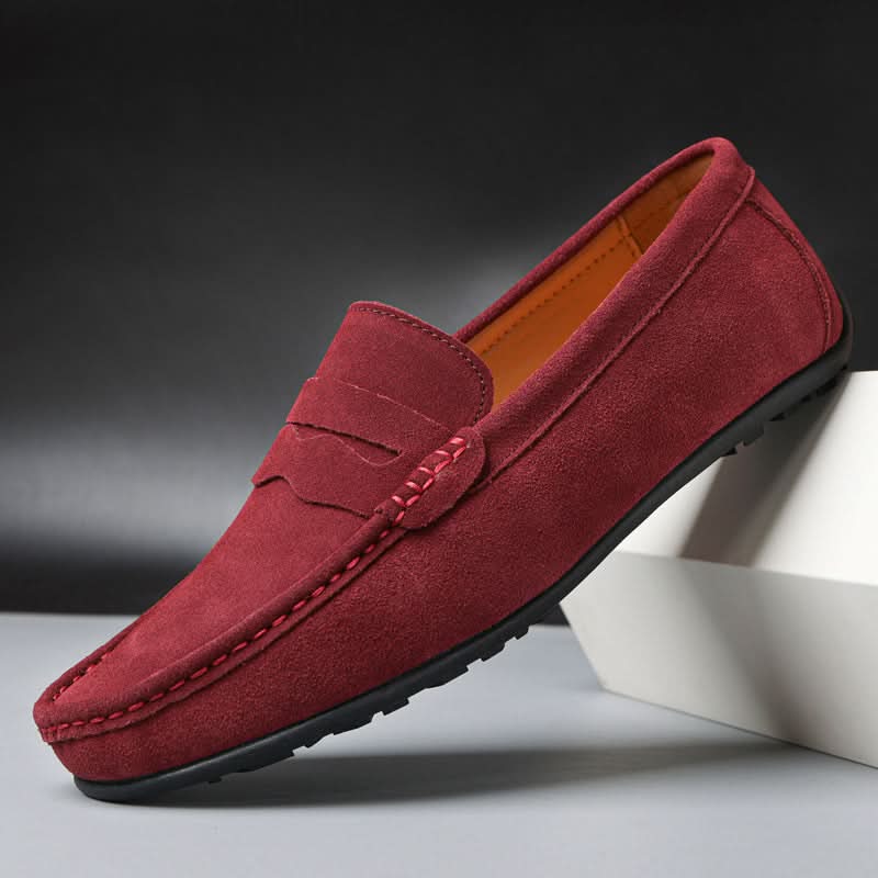 Men's Suede Slip-On Loafers – Minimal Cushioned Smart Casual Shoes