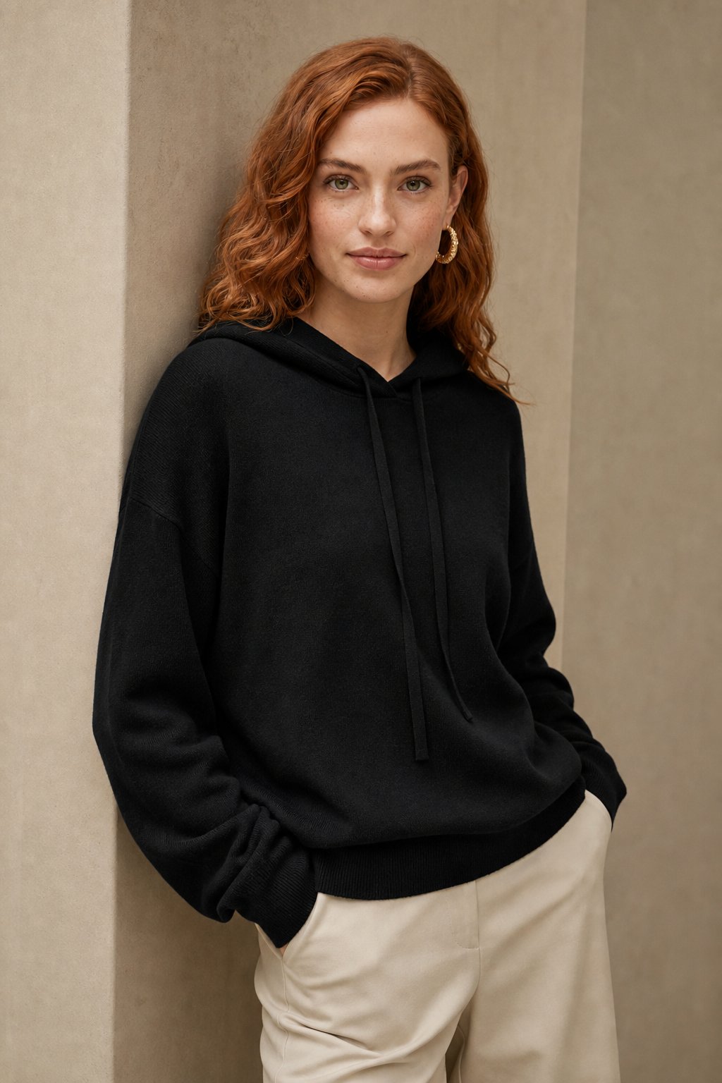 Nora | Women Relaxed Knit Drawstring Hoodie