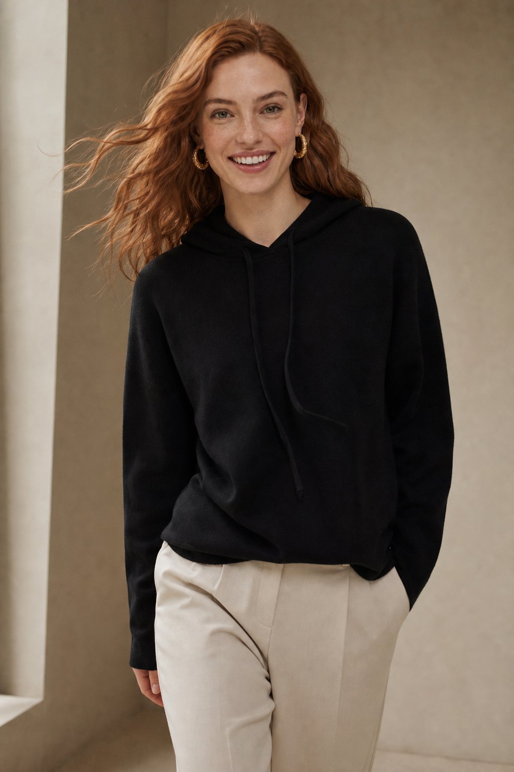 Nora | Women Relaxed Knit Drawstring Hoodie