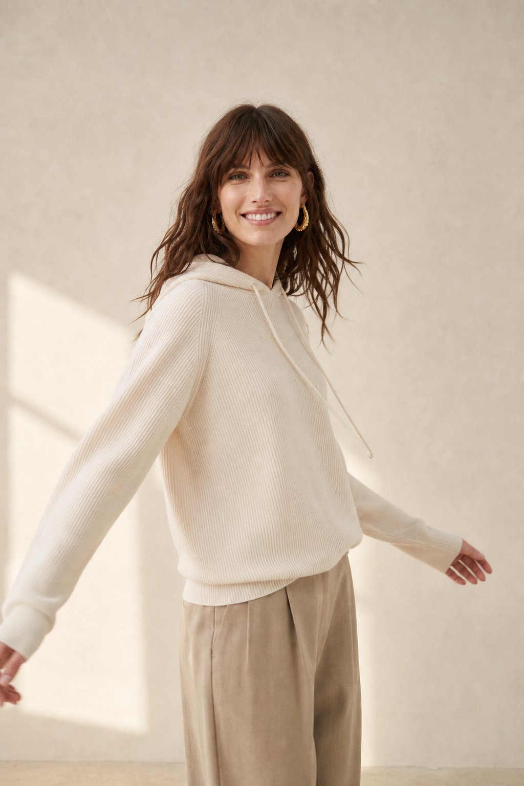 Nora | Women Relaxed Knit Drawstring Hoodie