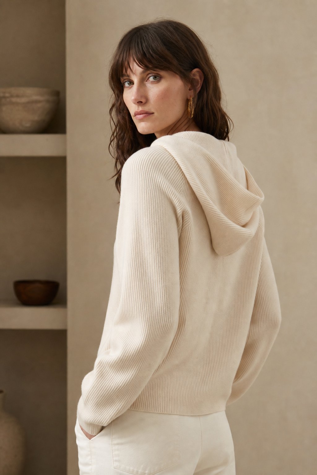 Nora | Women Relaxed Knit Drawstring Hoodie
