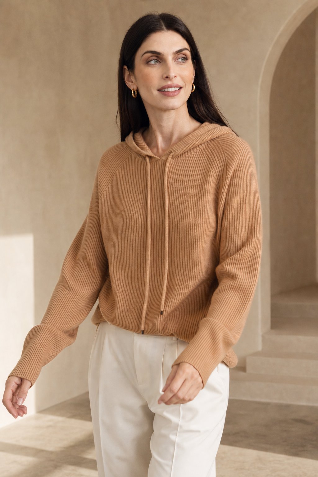 Nora | Women Relaxed Knit Drawstring Hoodie