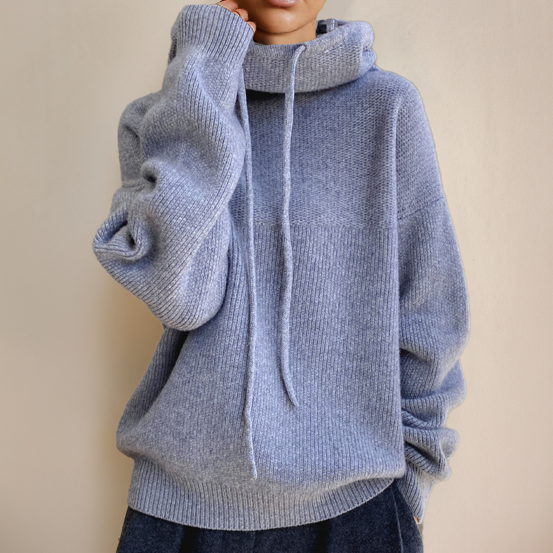 Women's Fine Knit Turtleneck Sweater – Elegant High Neck Pullover