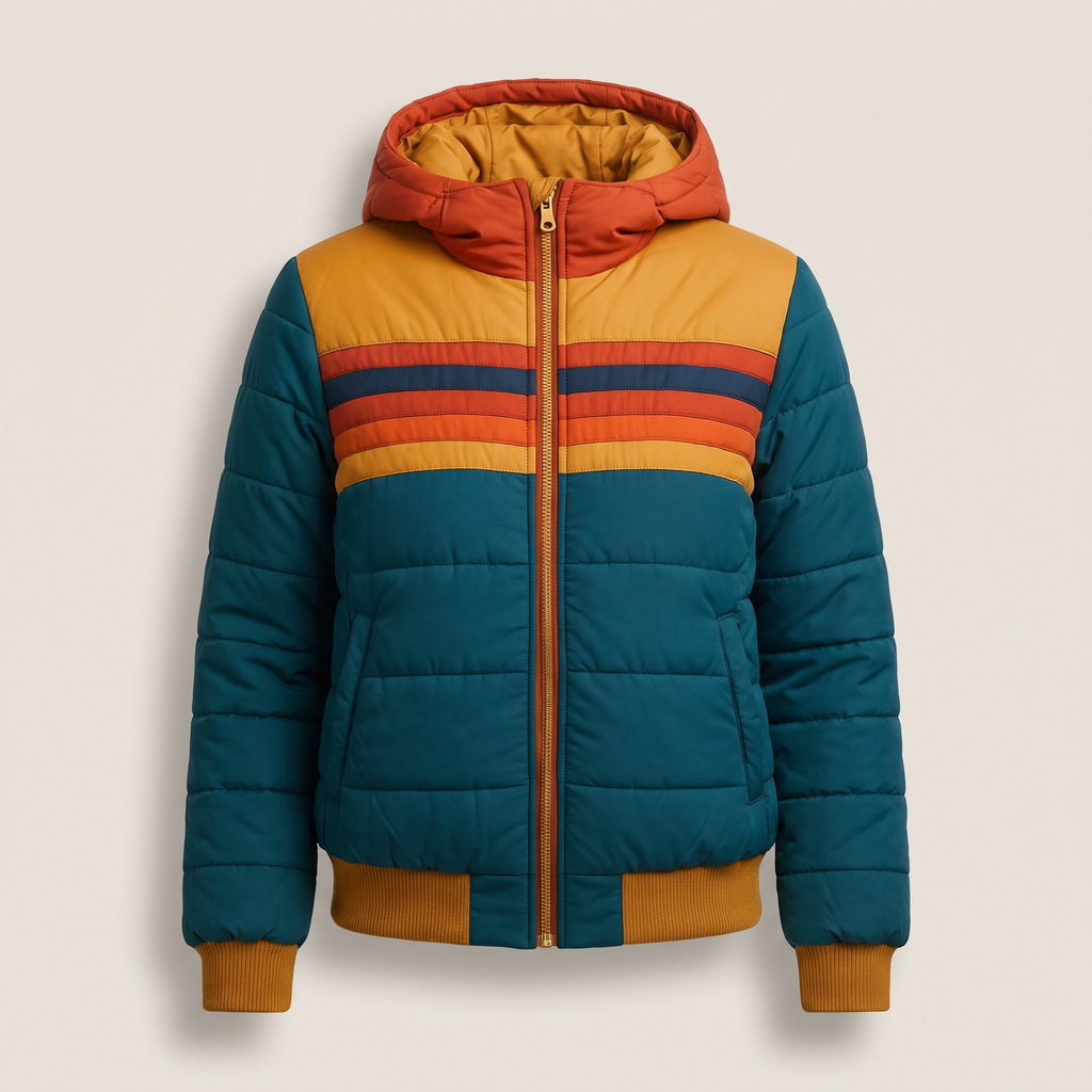 Amber | Women Hooded Color Block Puffer Jacket