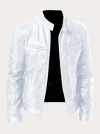 Marcus | Men Stand Collar Faux Leather Moto Jacket