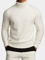 Men's Ribbed Turtleneck Sweater – Slim Long Sleeve Knit Pullover