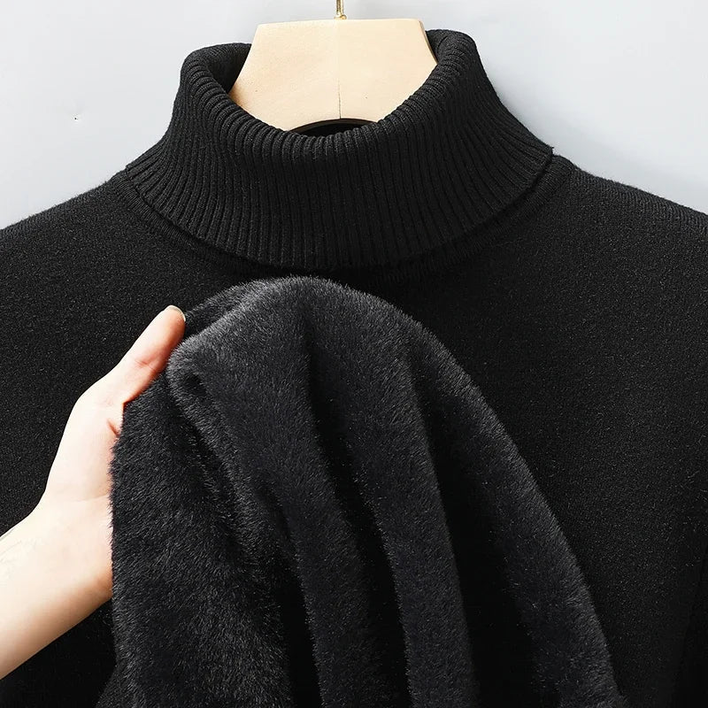 Men's Ribbed Turtleneck Sweater – Slim Long Sleeve Knit Pullover