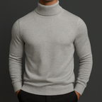 Men's Ribbed Turtleneck Sweater – Slim Long Sleeve Knit Pullover