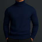 Men's Ribbed Turtleneck Sweater – Slim Long Sleeve Knit Pullover