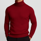 Men's Ribbed Turtleneck Sweater – Slim Long Sleeve Knit Pullover