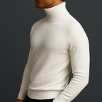 Men's Ribbed Turtleneck Sweater – Slim Long Sleeve Knit Pullover