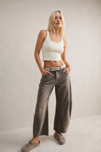 Paige | Women Barrel Leg Ankle Length Jeans