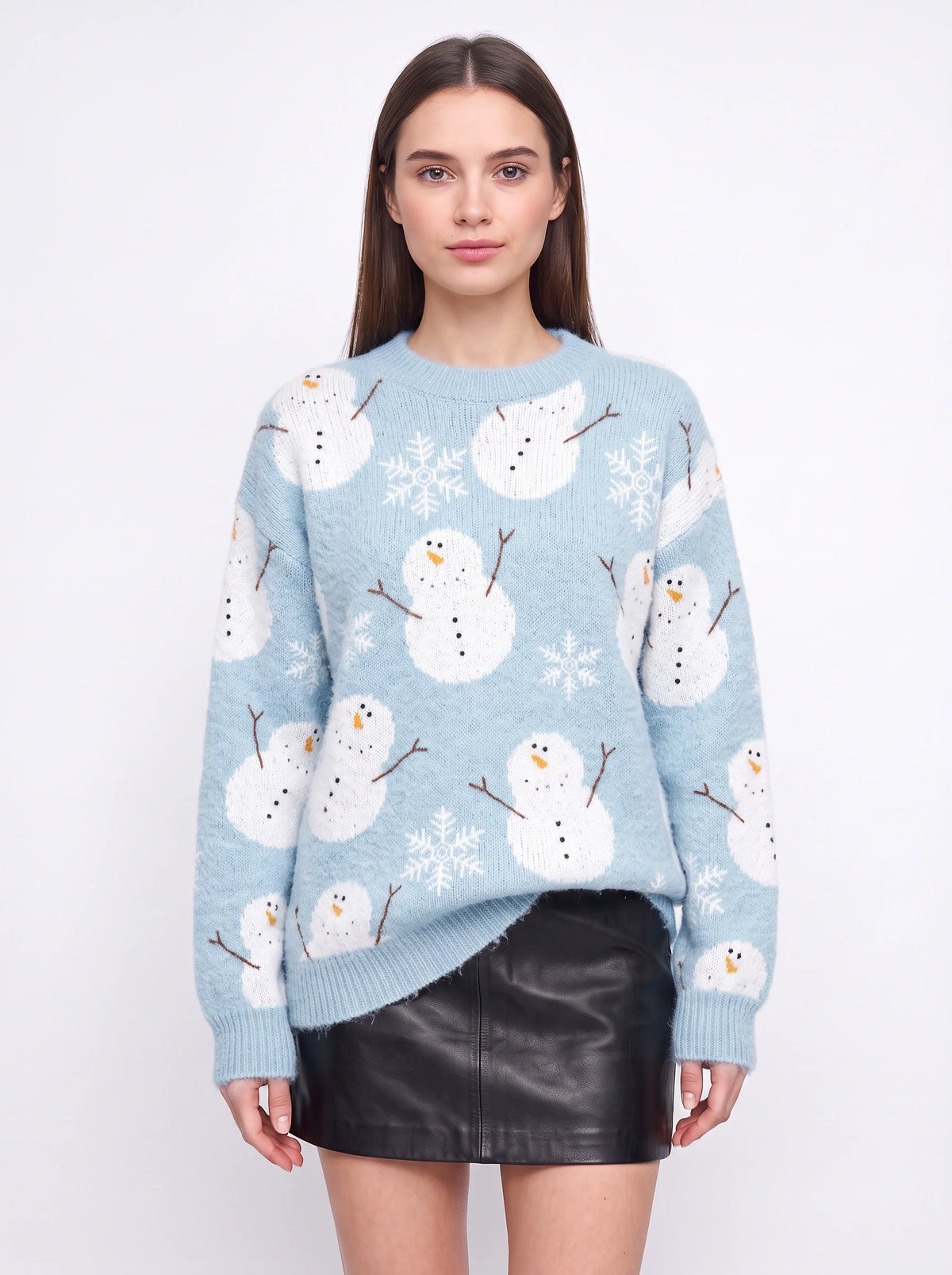 Nina | Women Oversized Reindeer Embroidered Knit Sweater