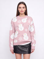 Nina | Women Oversized Reindeer Embroidered Knit Sweater