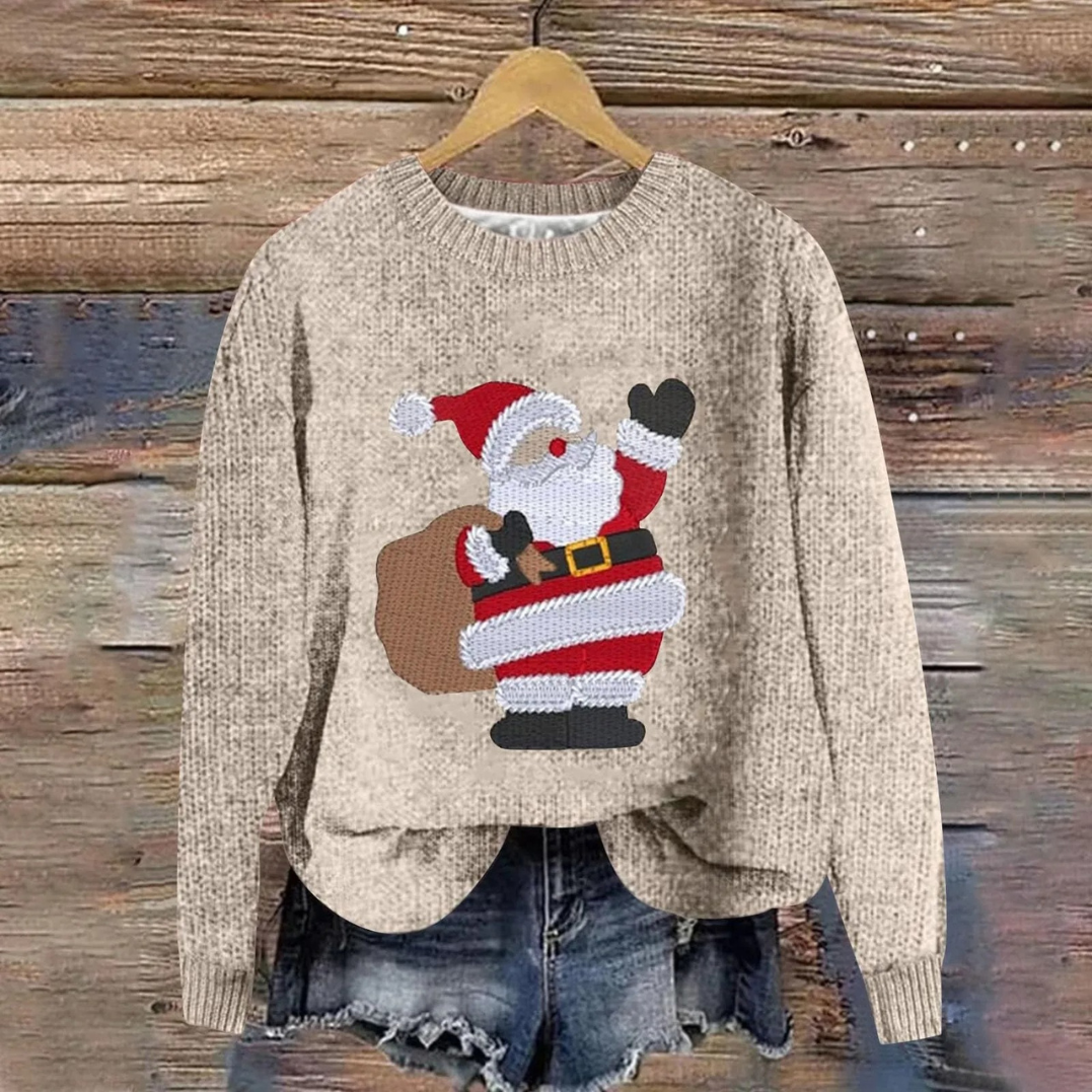 Daisy | Women Santa Graphic Christmas Knit Sweater