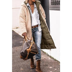 Women's Longline Quilted Puffer Coat – Sherpa Lined Winter Jacket