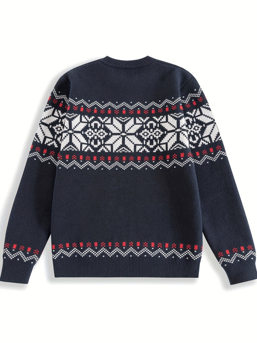 Bernard | Men Nordic Pattern Crew Neck Sweater