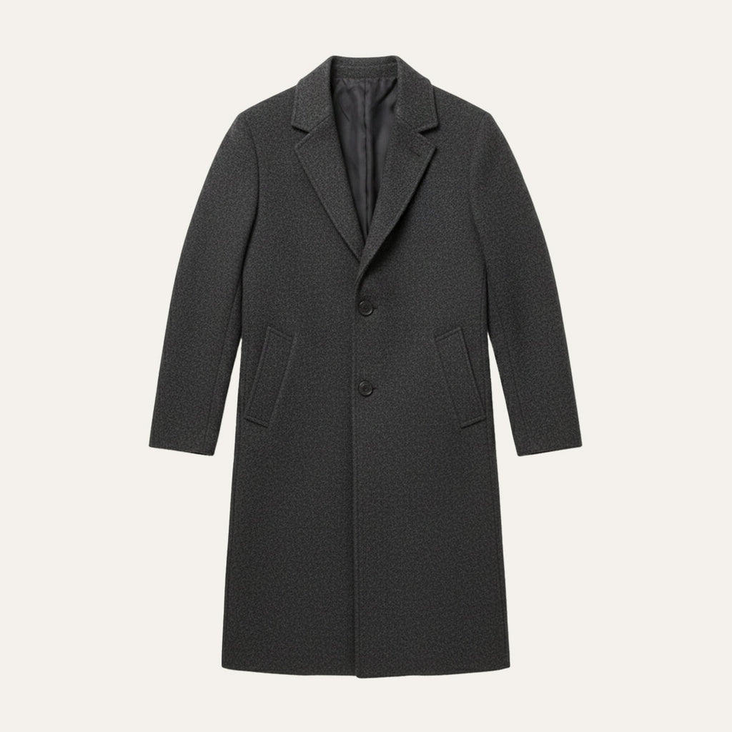 Men's Minimal Longline Overcoat – Classic Tailored Business Coat