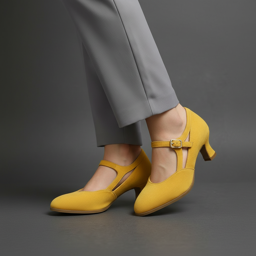 Kelly T-Strap Kitten Pump