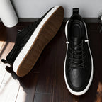 Men's Hand-Stitched Casual Sneakers – Padded Comfort Lace-Up Shoes