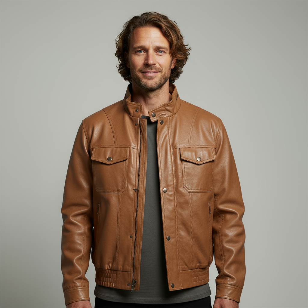 Calvin Leather Field Jacket