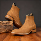 Men's Western Ranch Boots – Elastic Side Panel Pull-On Boots