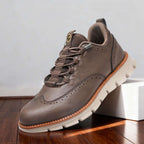 Men's Brogue Sneakers – Perforated Wingtip Casual Lace-Up Shoes