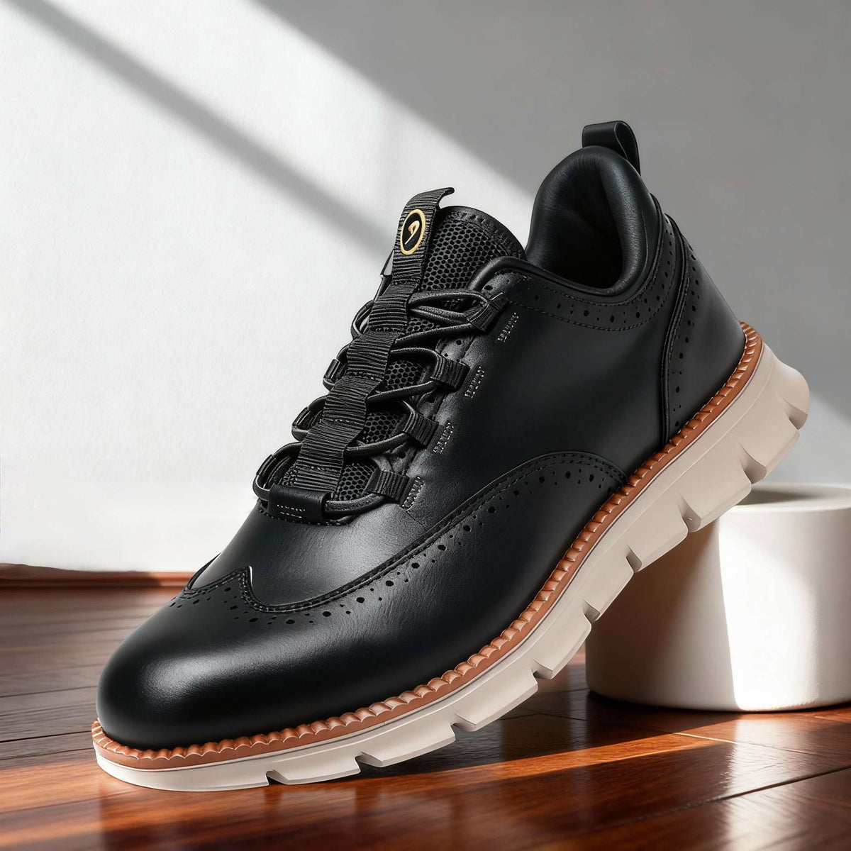 Men's Brogue Sneakers – Perforated Wingtip Casual Lace-Up Shoes