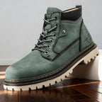 Men's Rugged Lace-Up Work Boots – Welted Sole Padded Ankle Boots