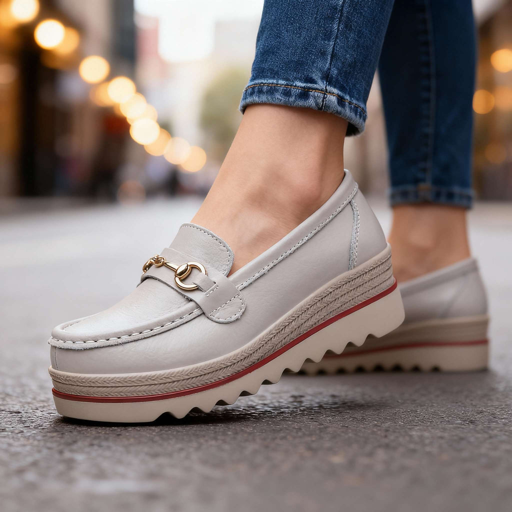 Women's Platform Comfort Loafers – Cushioned Slip-On Shoes