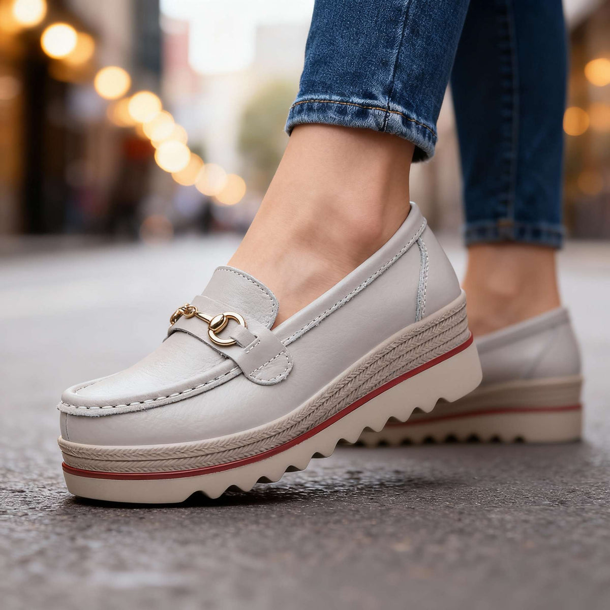 Women's Platform Comfort Loafers – Cushioned Slip-On Shoes