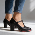Women's Brogue T-Strap Loafers – Vintage Block Heel Buckle Shoes