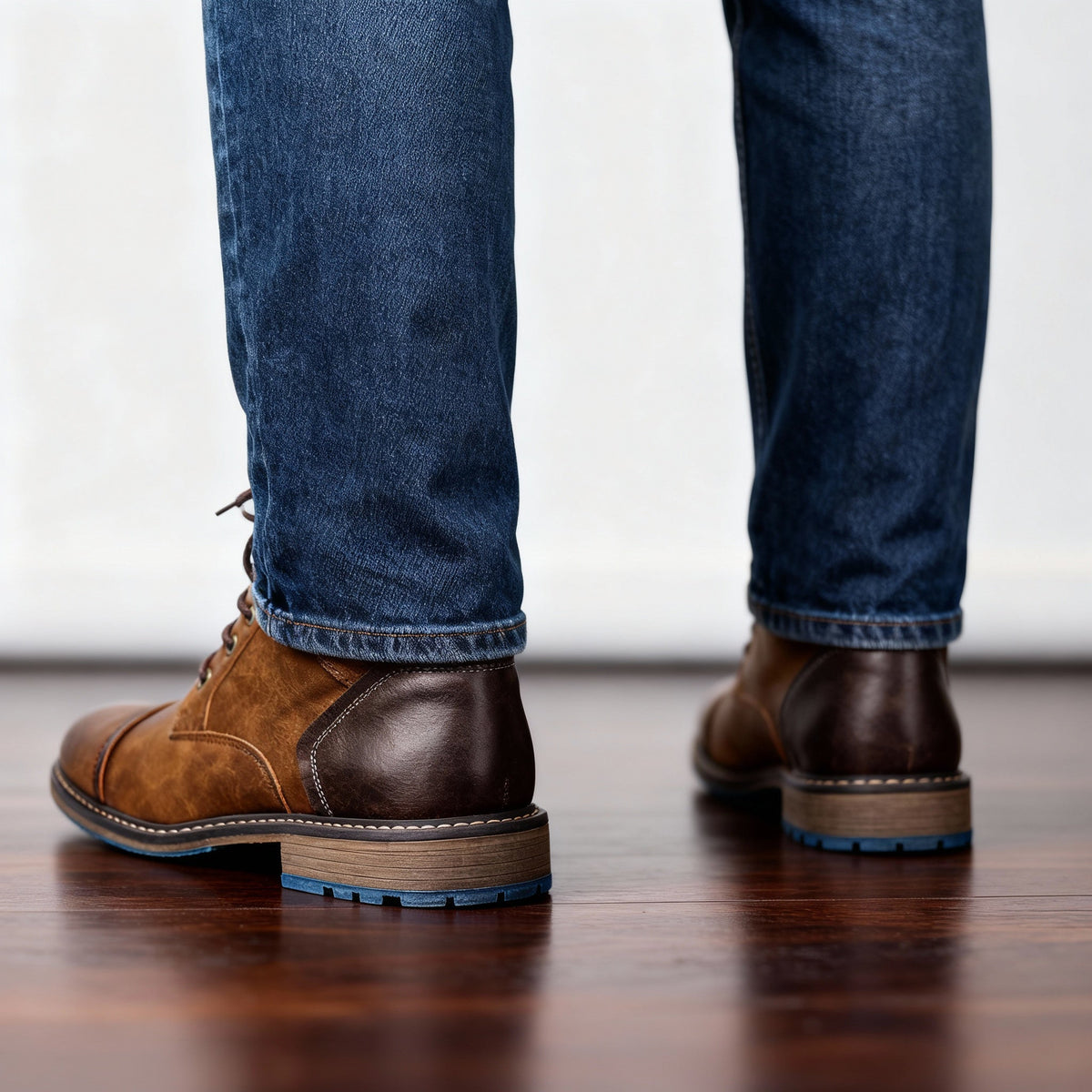 Men's Rugged Chukka Combat Boots – Hand-Stitched Lace-Up Work Boots