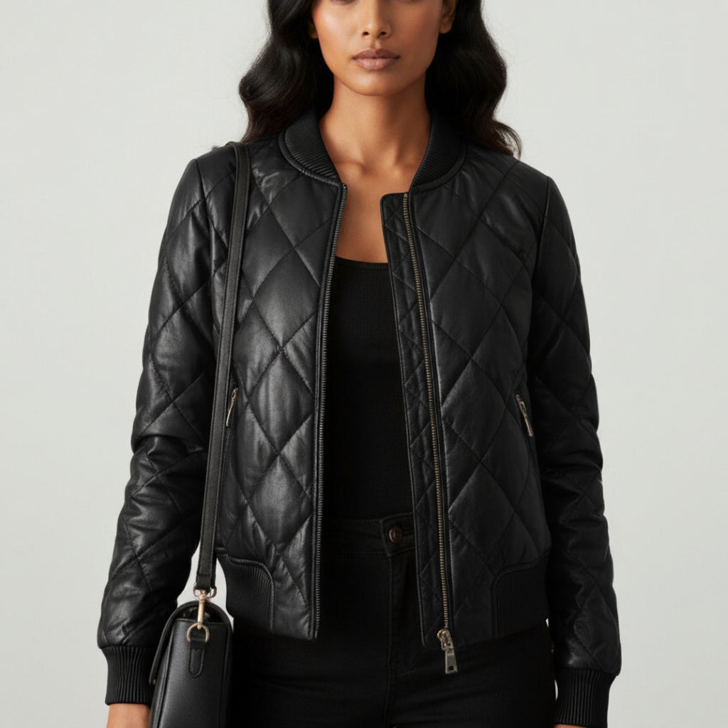 Sloane Quilted Leather Bomber