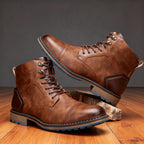 Men's Rugged Chukka Combat Boots – Hand-Stitched Lace-Up Work Boots