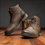 Men's Rugged Chukka Combat Boots – Hand-Stitched Lace-Up Work Boots