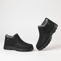 Men's Faux Fur Lined Winter Boots – Zip-Up Snow Boots with Treaded Sole