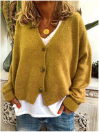 Women's Soft Knit Cardigan – Relaxed Fit Warm Button Sweater