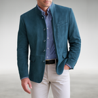 Men's Stand Collar Button Jacket – Tailored Smart Casual Layer