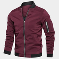 Men's Lightweight Bomber Jacket – Ribbed Trim Zip-Up with Sleeve Pocket