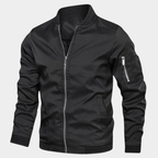 Men's Lightweight Bomber Jacket – Ribbed Trim Zip-Up with Sleeve Pocket