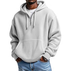 Men's Waffle Knit Hoodie – Double Hood 3D Print Relaxed Cardigan