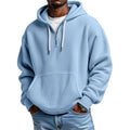 Men's Waffle Knit Hoodie – Double Hood 3D Print Relaxed Cardigan