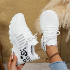 Women's Knit Walking Sneakers – Lightweight Cushioned Arch Support Shoes